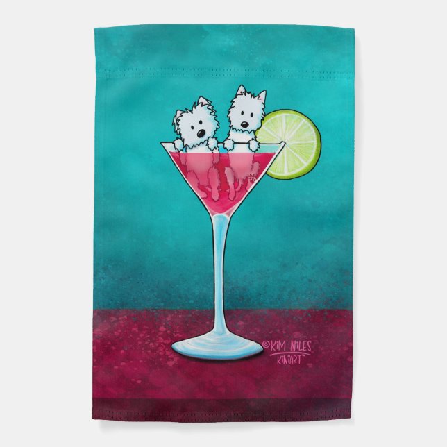 KiniArt Cosmopawlitan Westies Garden Flag (Front)