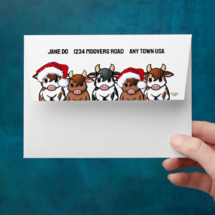 KiniArt Cows Christmas Envelope