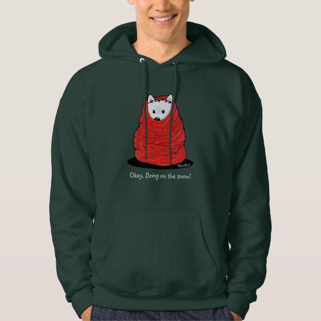 KiniArt Cozy Winter Westie Terrier Hoodie (Front)