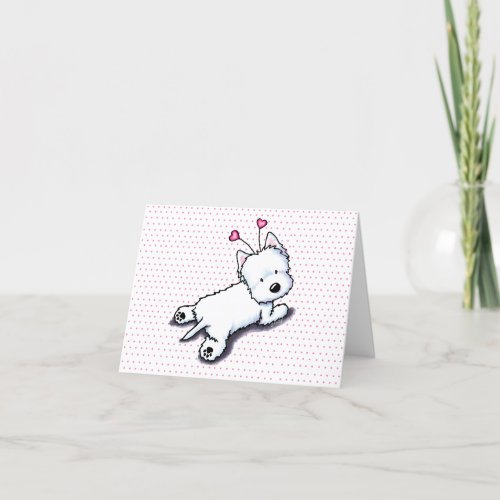 KiniArt Cuddly Westie Valentine Holiday Card