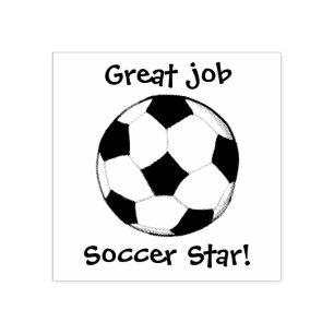 KiniArt Custom Soccer Ball Rubber Stamp