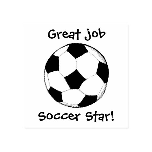 KiniArt Custom Soccer Ball Rubber Stamp