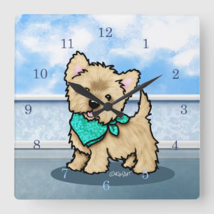 KiniArt Cutieface Cairn Square Wall Clock