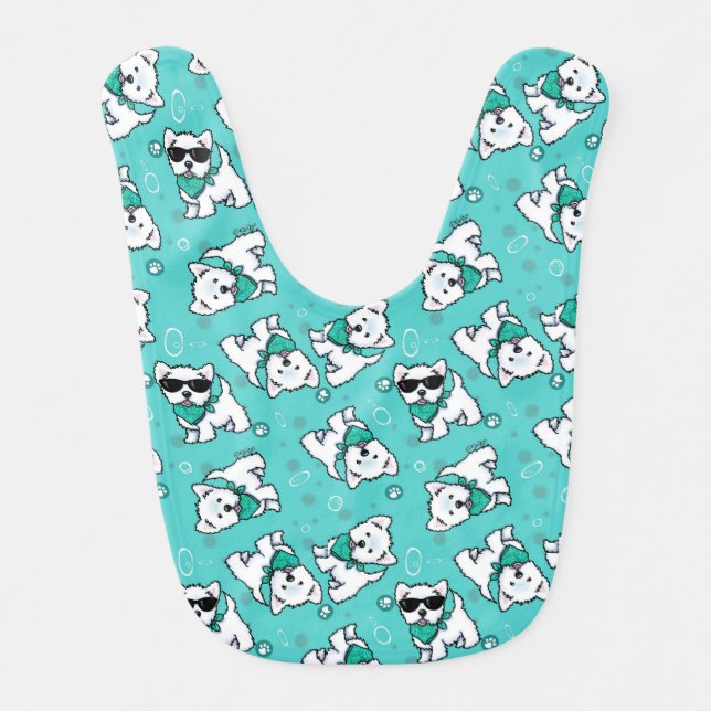 KiniArt Cutieface Westie Baby Bib (Front)