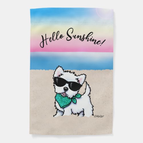 KiniArt Cutieface Westie Beach Garden Flag