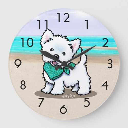 KiniArt Cutieface Westie Beach Wall Clock