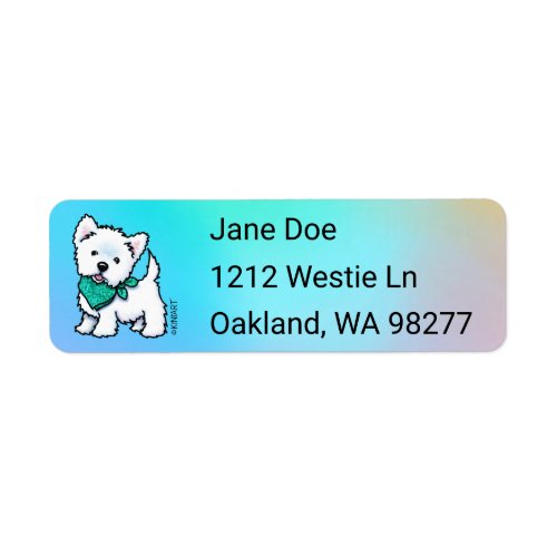 KiniArt Cutieface Westie Return Address Label