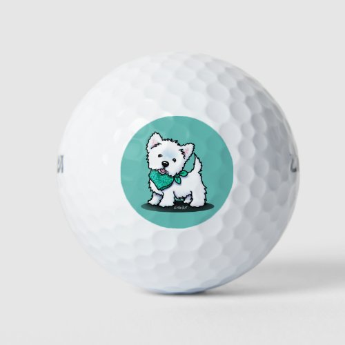 KiniArt Cutieface Westie Terrier  Golf Balls