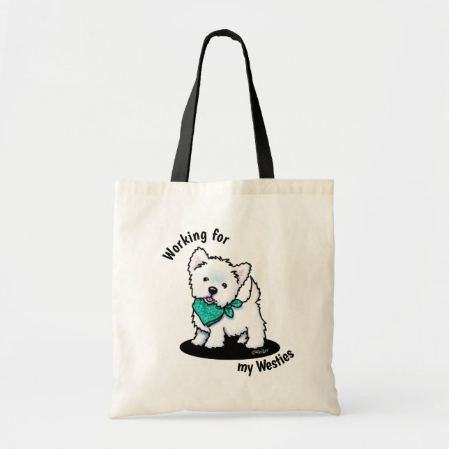 KiniArt Cutieface Westie Tote Bag (Front)