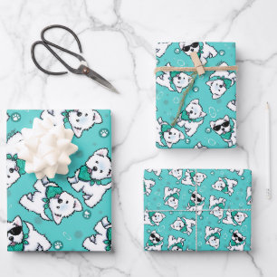 KiniArt Cutieface Westie Wrapping Paper Sheets