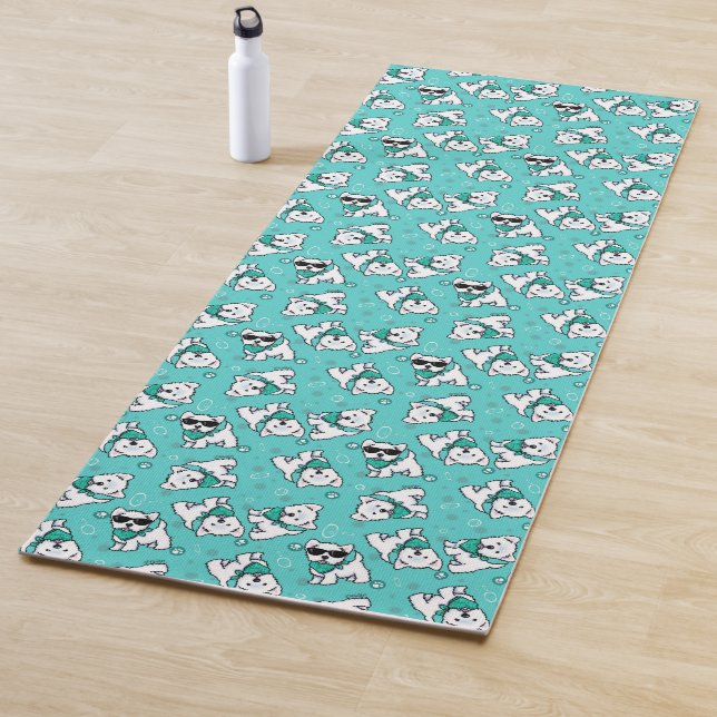 KiniArt Cutieface Westie Yoga Mat (In Situ)