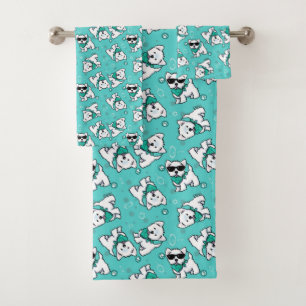 KiniArt Cutieface Westies Bath Towel Set