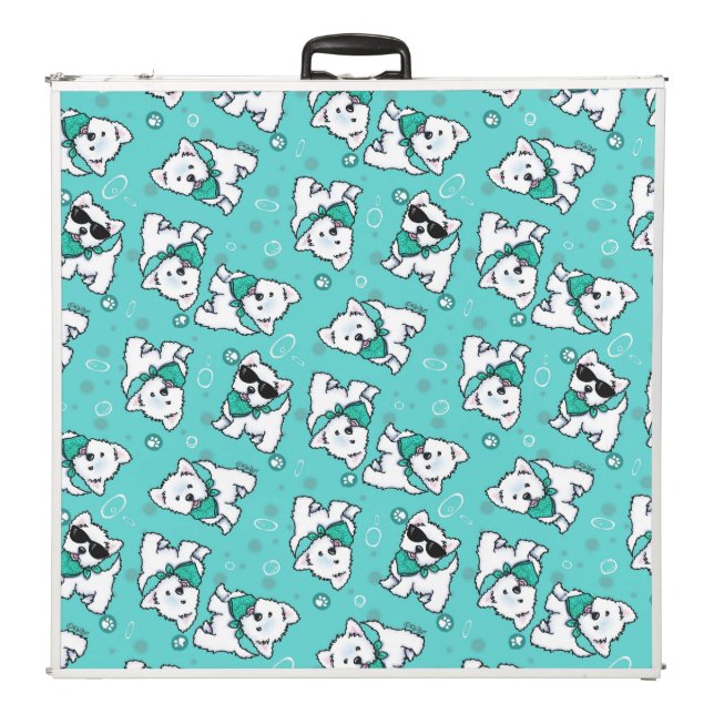 KiniArt Cutieface Westies Beer Pong Table (Folded Back)