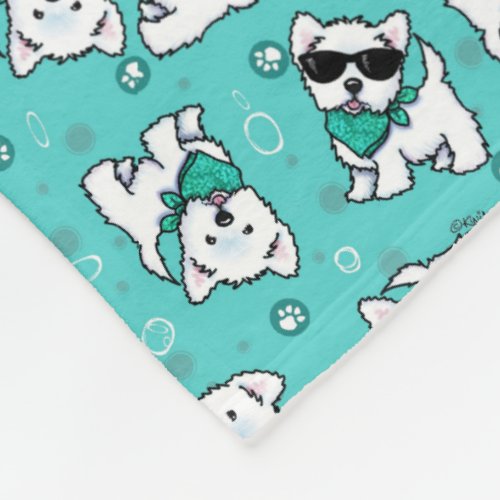 KiniArt Cutieface Westies Fleece Blanket