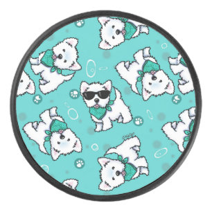 KiniArt Cutieface Westies Hockey Puck
