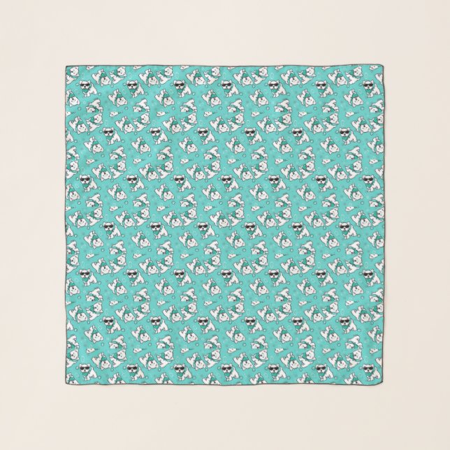 KiniArt Cutieface Westies Scarf (Front)