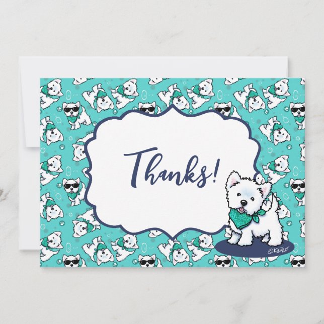KiniArt Cutieface Westies Thank You Card (Front)