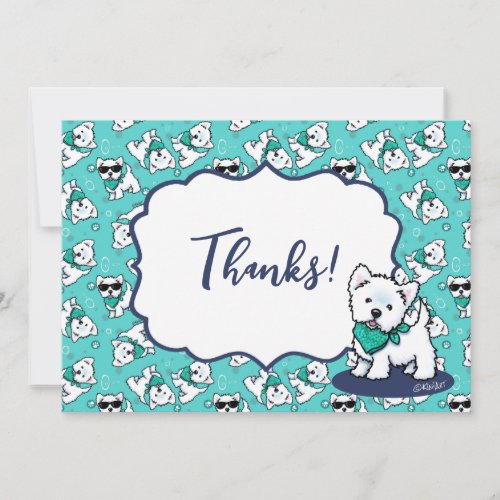 KiniArt Cutieface Westies Thank You Card