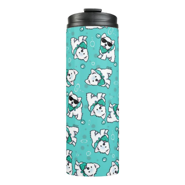 KiniArt Cutieface Westies Thermal Tumbler (Front)