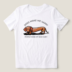 KiniArt Dachshund Dog Lovers T-Shirt Tri-Blend Shirt