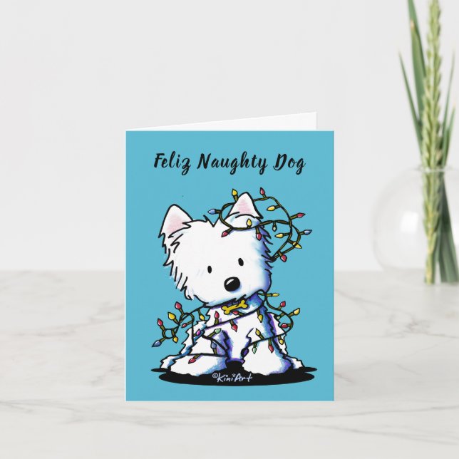 KiniArt Delighted Westie Holiday Card (Front)