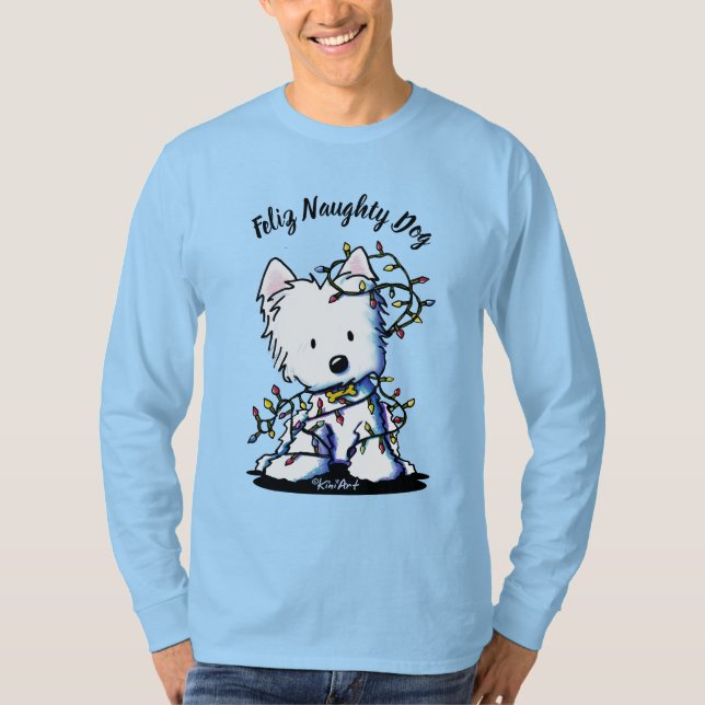 KiniArt Delighted Westie T-Shirt (Front)