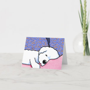 KiniArt Dog Tired Bichon Notecard