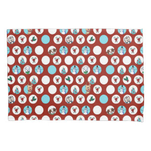 KiniArt Dogs Snowman Christmas Pillow Case