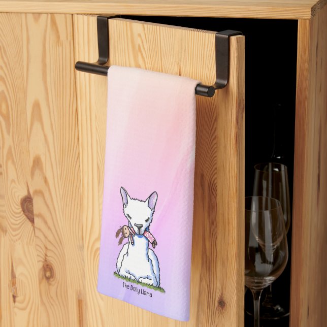 KiniArt Dolly Llama  Kitchen Towel (Thirds Fold)