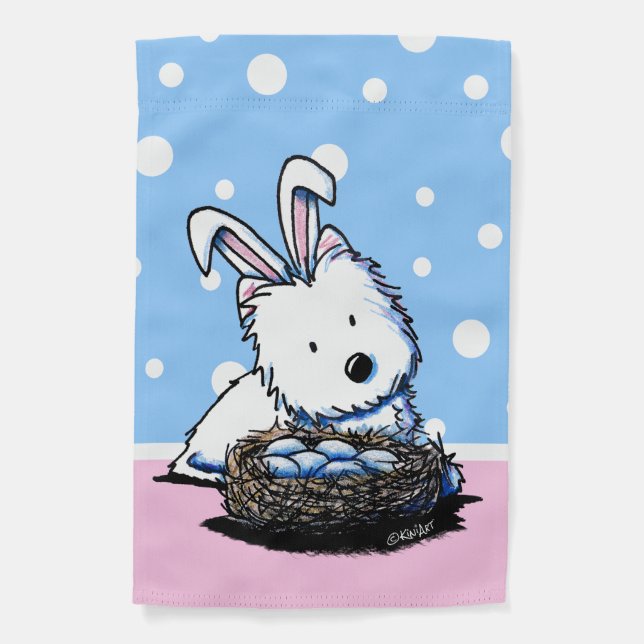 KiniArt Easter Westie Garden Flag (Front)