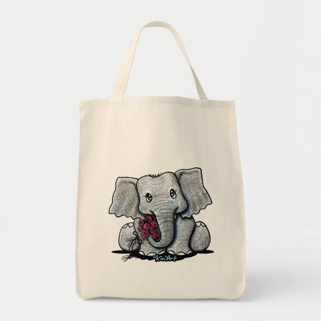KiniArt Elephant Grocery Bag (Front)