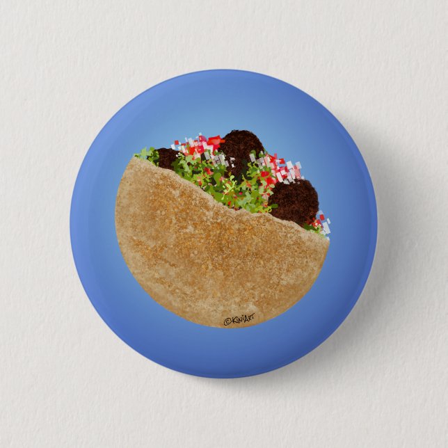 KiniArt Falafel Sandwich Button (Front)