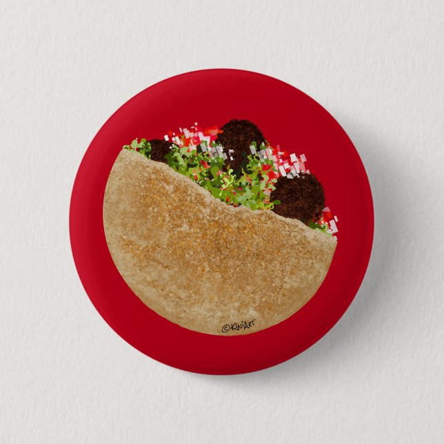 KiniArt Falafel Sandwich Button (Front)