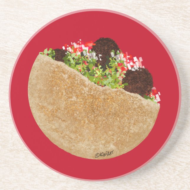 KiniArt Falafel Sandwich Coaster (Front)