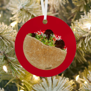 KiniArt Falafel Sandwich Metal Ornament