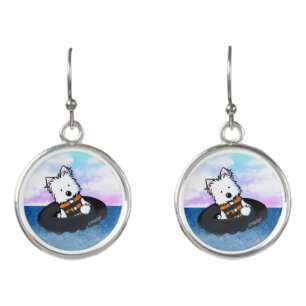 KiniArt Floating Westie Terrier Earrings