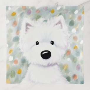 KiniArt Fluffy Westie Impressions Trinket Tray