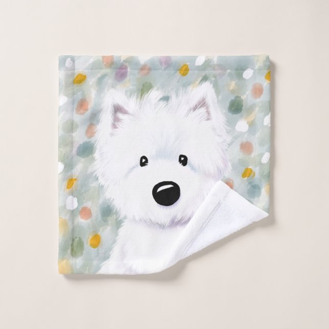 KiniArt Fluffy Westie Impressions Wash Cloth (Wash Cloth)