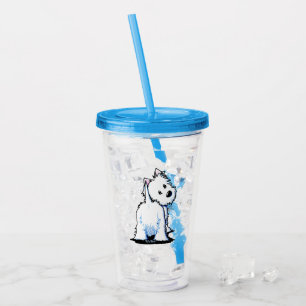 KiniArt Fluffybutt Westie Acrylic Tumbler