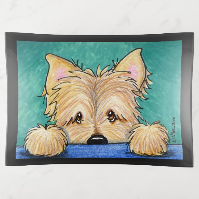 KiniArt Forgetmenot Cairn Terrier Trinket Tray (Front)