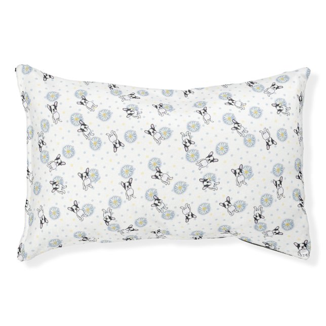 KiniArt Frenchie Daisies Pet Bed (Front)
