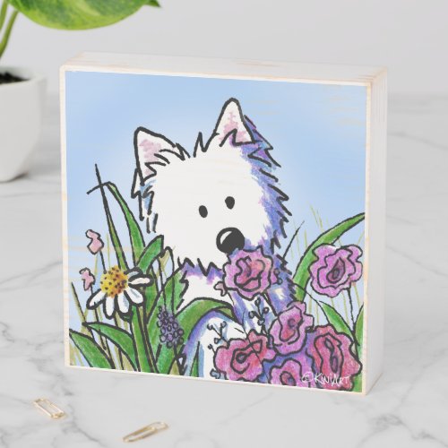 KiniArt Garden Westie Wooden Box Sign