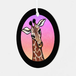KiniArt Giraffe Lover Metal Ornament