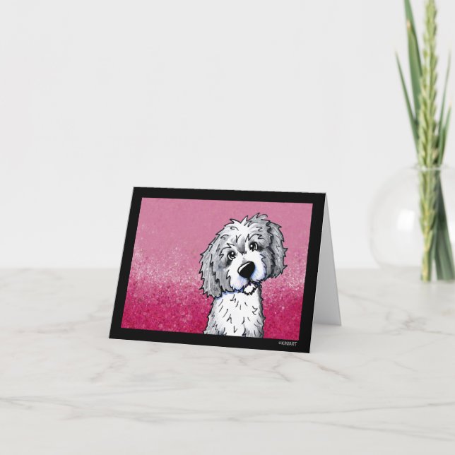 KiniArt Goldendoodle Letterpress Thank You Card (Front)
