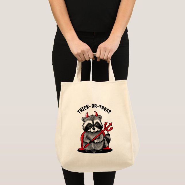 KiniArt Halloween Raccoon Tote Bag (Front (Product))