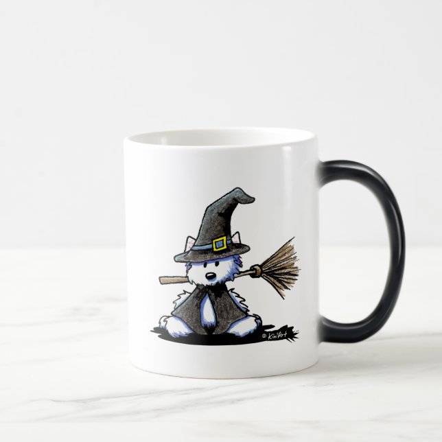 KiniArt Halloween Westie Witch Color Morph Mug (Right)