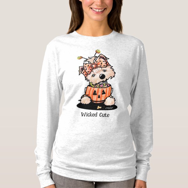KiniArt Halloween Yorkie T-Shirt (Front)