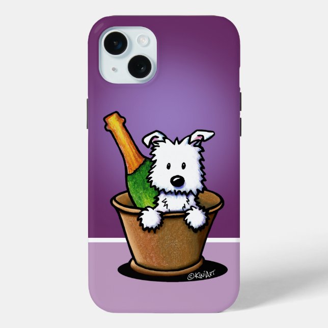 KiniArt Happy New Year Westie Case-Mate iPhone Case (Back)