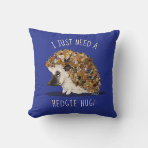 KiniArt Hedgehog Throw Pillow