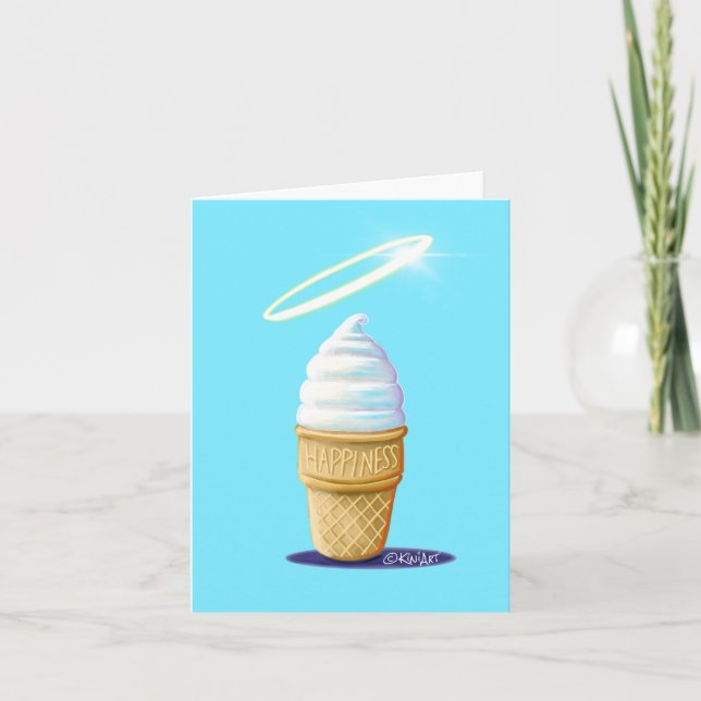 KiniArt Ice Cream Cone  Thank You Card (Front)